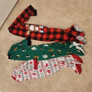 Christmas fleece footed pajamas, 18 months toddler